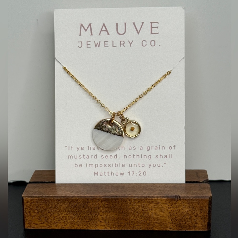 🚨3 for $15🚨 MAUVE JEWELRY CO. - Gold Dipped Mustard Seed Necklace.